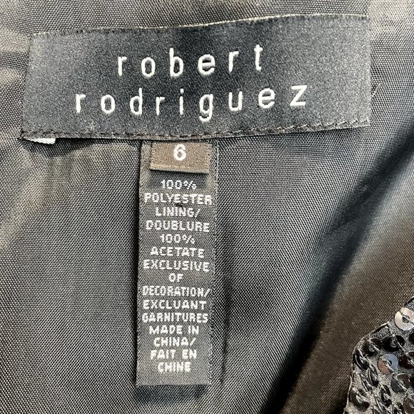 Robert Rodriguez Dress Womens 6 Black Sequin Mini Shift Short Sleeve Cocktail - Picture 9 of 12